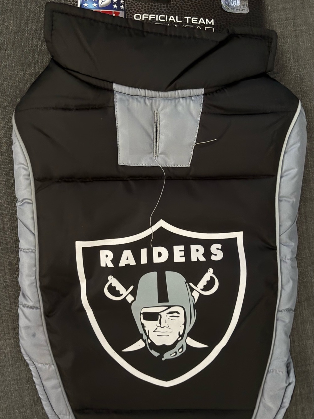 NFL Raiders Kids Puffer Vest - Black & silver